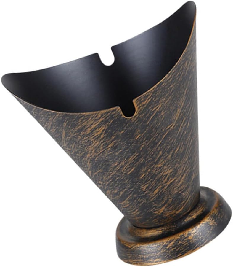 Polished Iron Retro Ashtray Small Smoke Container For Home Office Living Room Decoration - Image 1